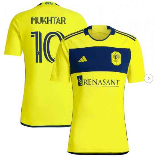 Mens Nashville SC Hany Mukhtar adidas Yellow 2024 The 615 Kit Replica Player Jersey